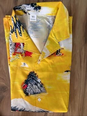MENS XL Tropical Shirt easy dry polyester New”Once Upon A Time in Hollywood”